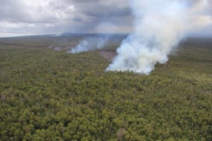 Smoke plume from the June 27th Kilauea lava flow, from USGS
