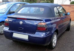 Blue convertible VW Golf IV Cabrio