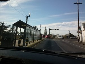 New Orleans, Canal St. streetcar line as it approached the end of Canal St. and the cemeteries