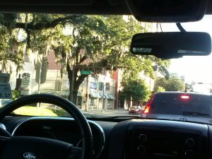 View from car in downtown Tallahassee, FL, by Judy K. Walker