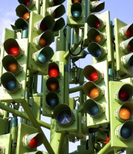 Confusing Traffic Signals At A Busy Intersection Stock Photo by Stuart Miles on freedigitalphotos.net