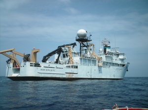 View of the research ship Oscar Elton Sette from the water