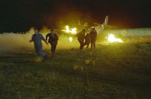 Burning airplane from Foyle's War Set 3 from www.foyleswar.com