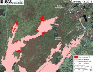 Jan 13, 2015 map of Jun 27, 2014, lava flow from Hawaiian Volcano Observatory