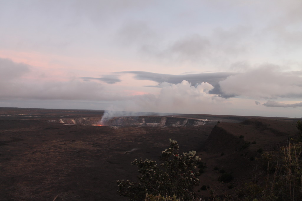View of Halema‘uma‘u Crater from trail by Judy K. Walker