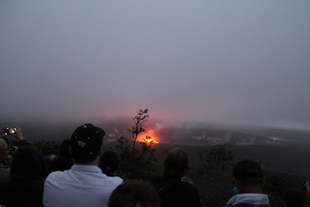 Lava lake view from Jaggar Museum by Judy K. Walker