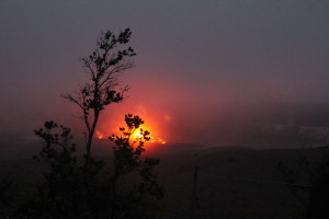 Lava lake from the Jaggar Museum by Judy K. Walker