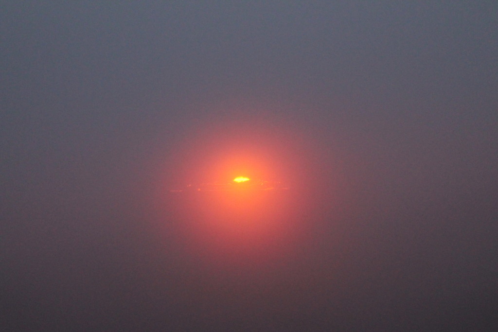 Fogged in lava lake from Jaggar Museum by Judy K. Walker