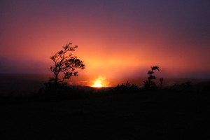 Caldera view from trail at night by Judy K. Walker