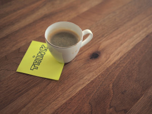 Espresso on "Think" sticky note by Daria Nepriakhina