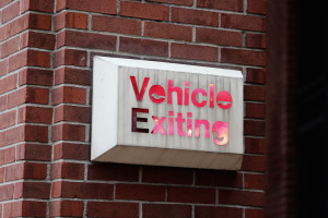 Vehicle exiting sign by Leeroy from stocksnap.io
