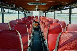 Bus interior of on old vehicle