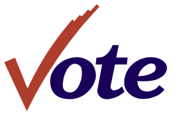 Vote with check for v from wikimedia commons [public domain]