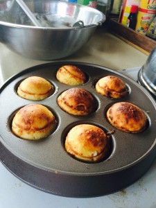 A pan of Ebelskivers by Judy K. Walker