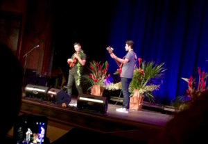 Jake Shimabukuro on ukulele and Nolan Verner on bass at the Palace Theater by Judy K. Walker