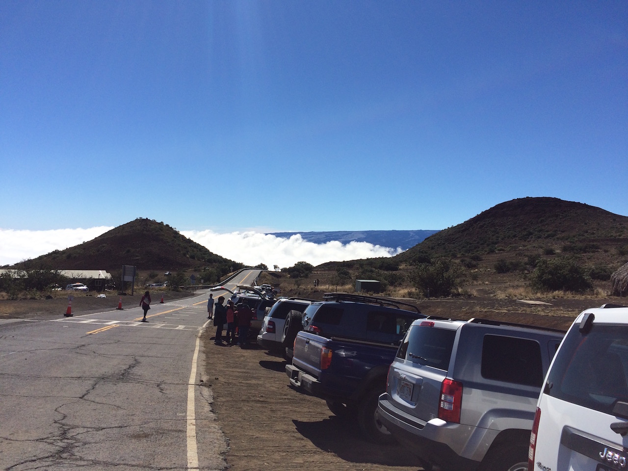 Parking next to the Mauna Kea Visitor's Center by Judy K. Walker