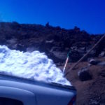 Snow tools on a pickup by Judy K. Walker