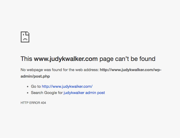 Screenshot of Post error by Judy K. Walker