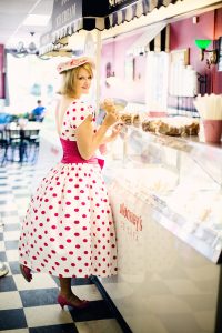 woman buying ice cream