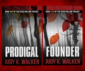 Covers for Prodigal and Founder, Books One and Two of the Dead Hollow Trilogy