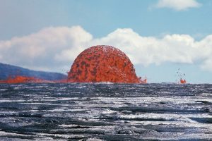 Lava fountain dome at Kilauea by J.B. Judd of USGS on 11 October 1969