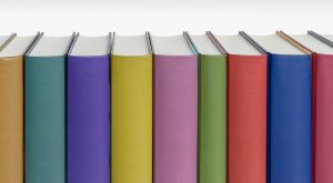 Row of colored books