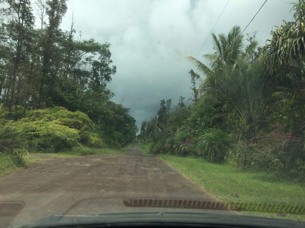 Road in lower Puna subdivision in June, 2018