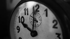 Clock face in black and white