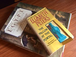 My first Elizabeth Peters paperback, Falcon at the Portal