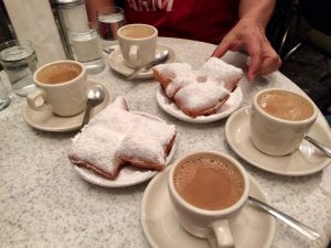 Cafe du Monde beignets and cafe au lait